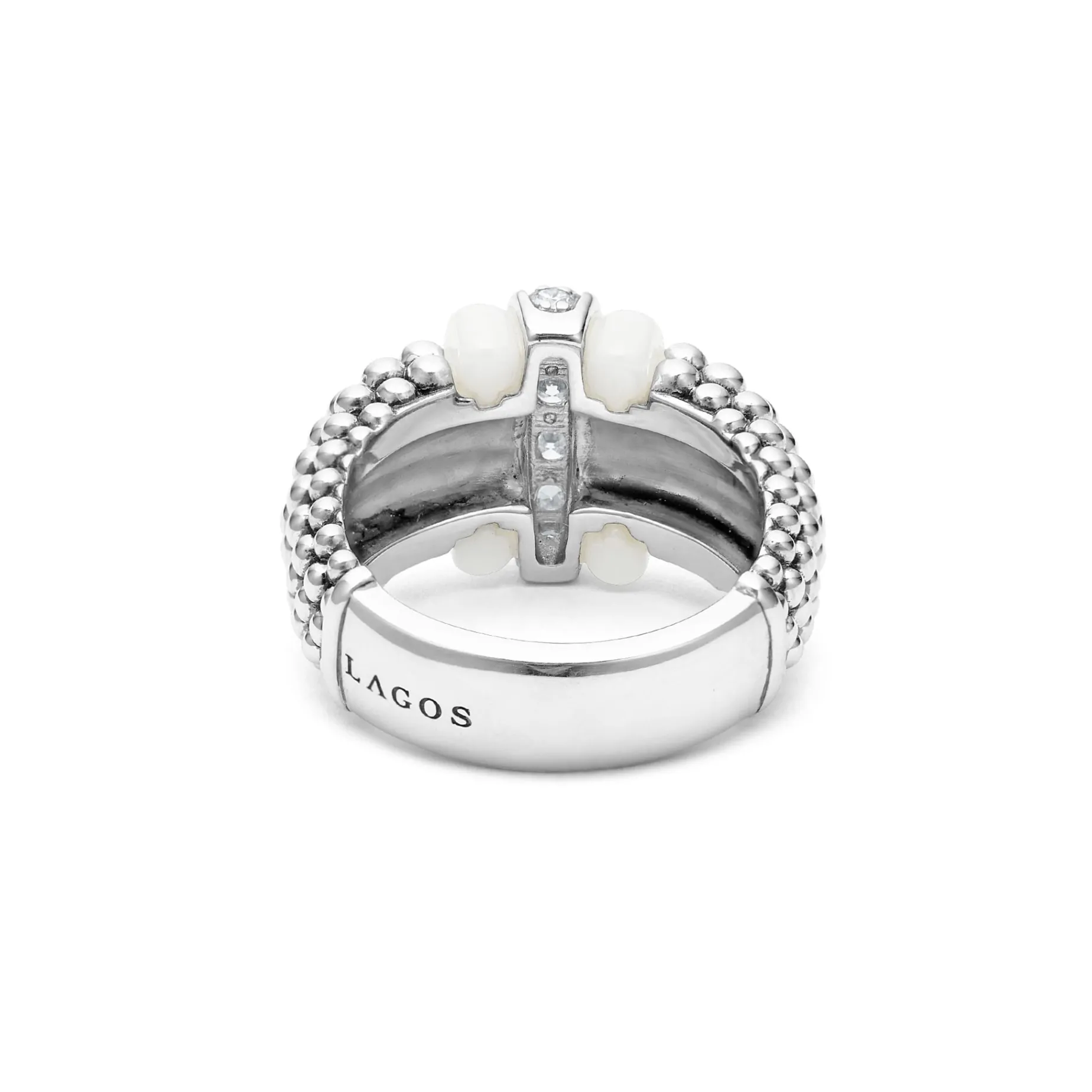 Ceramic Caviar Diamond Ring