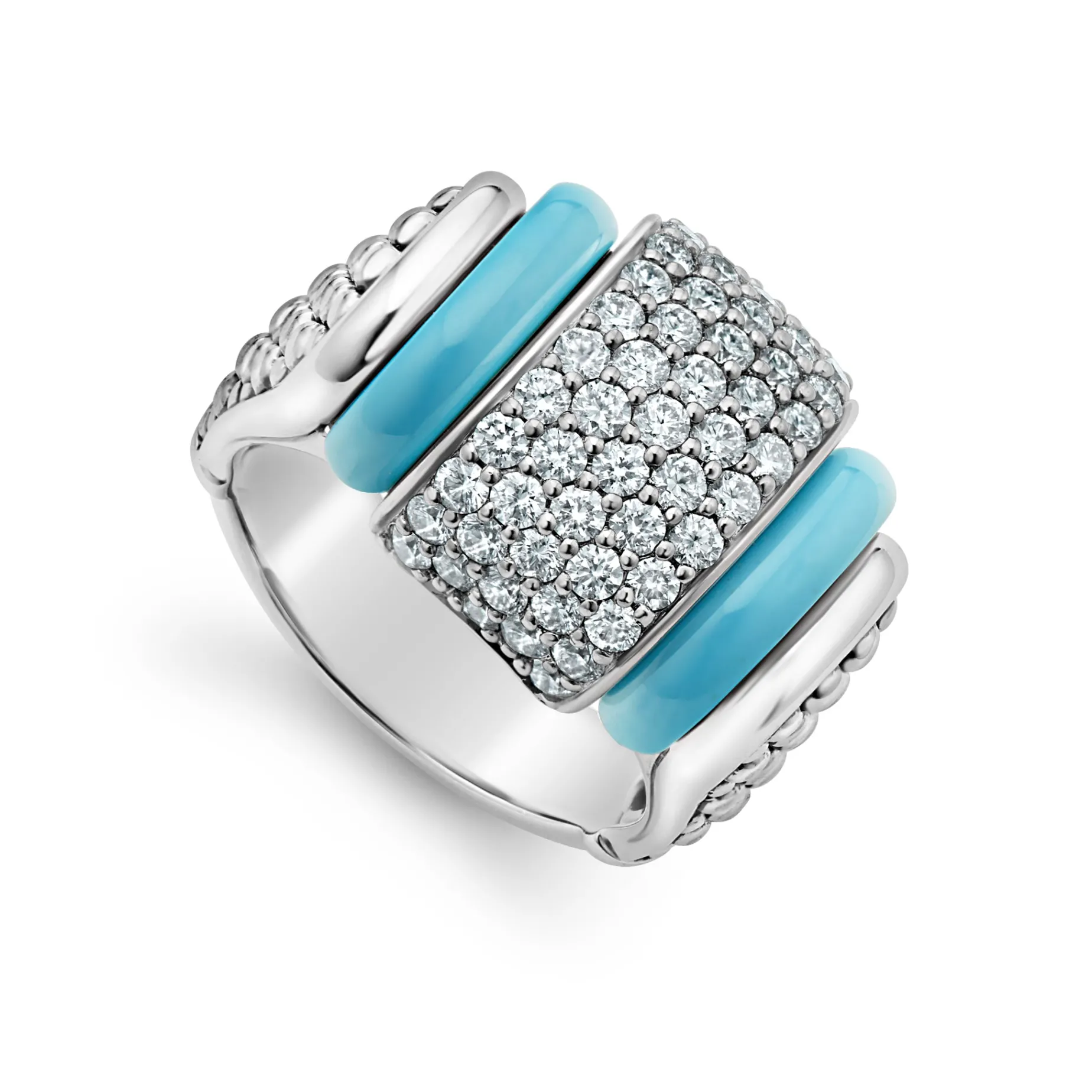 Ceramic Caviar Diamond Statement Ring