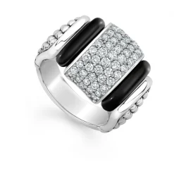 Ceramic Caviar Diamond Statement Ring
