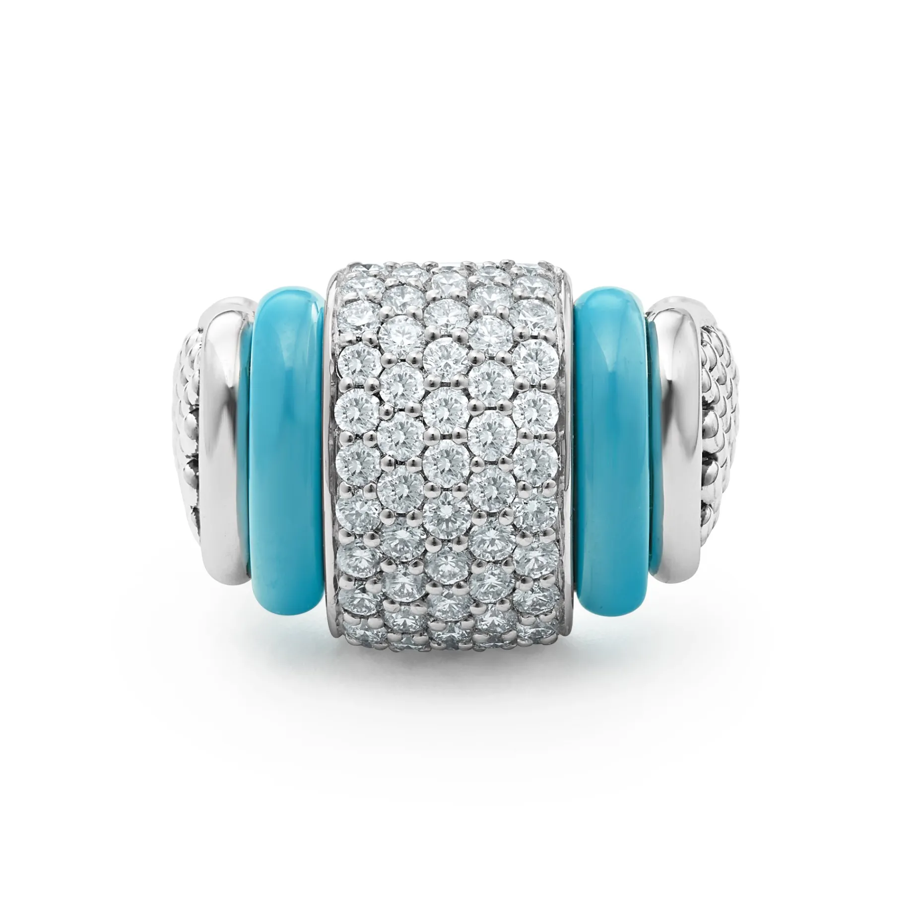 Ceramic Caviar Diamond Statement Ring