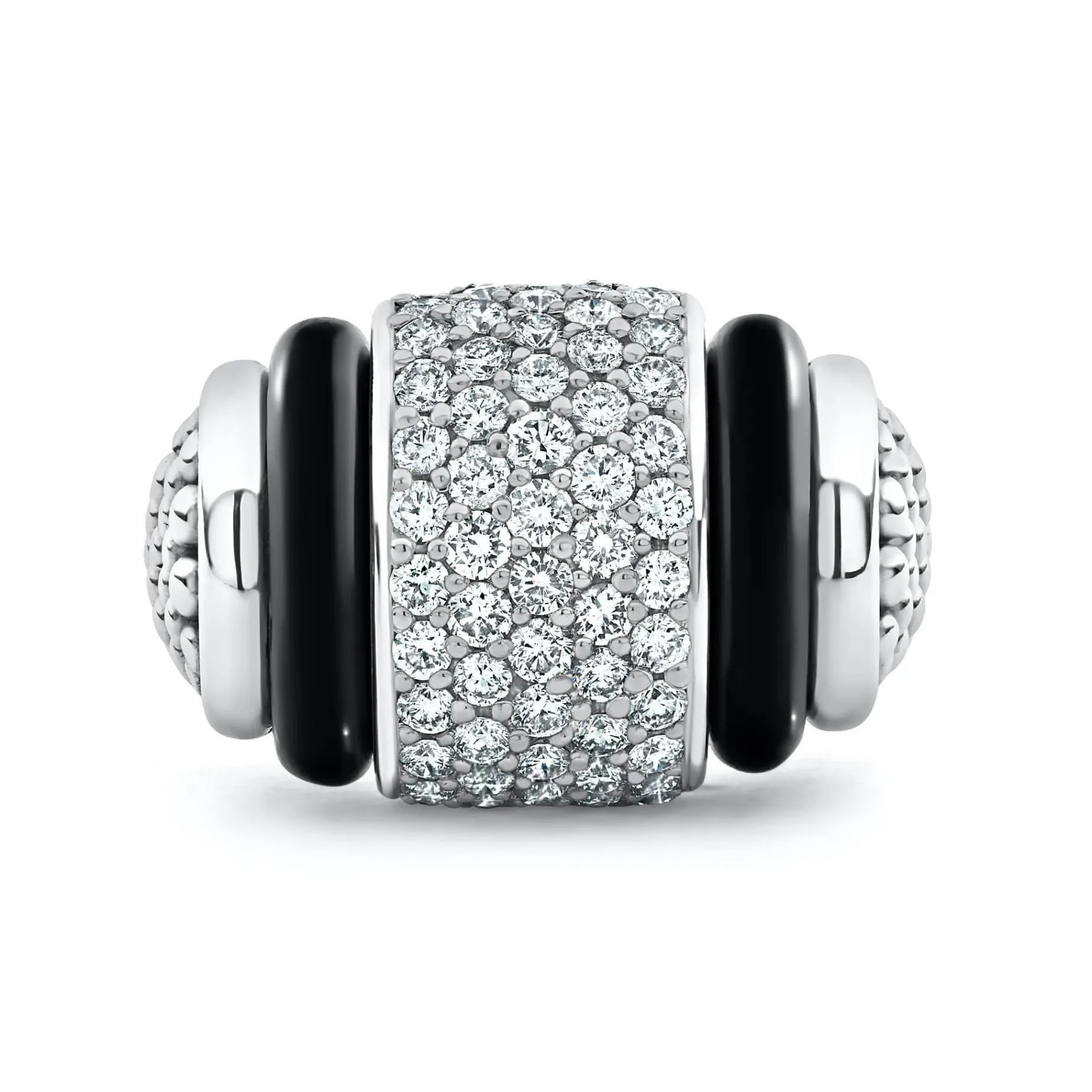 Ceramic Caviar Diamond Statement Ring