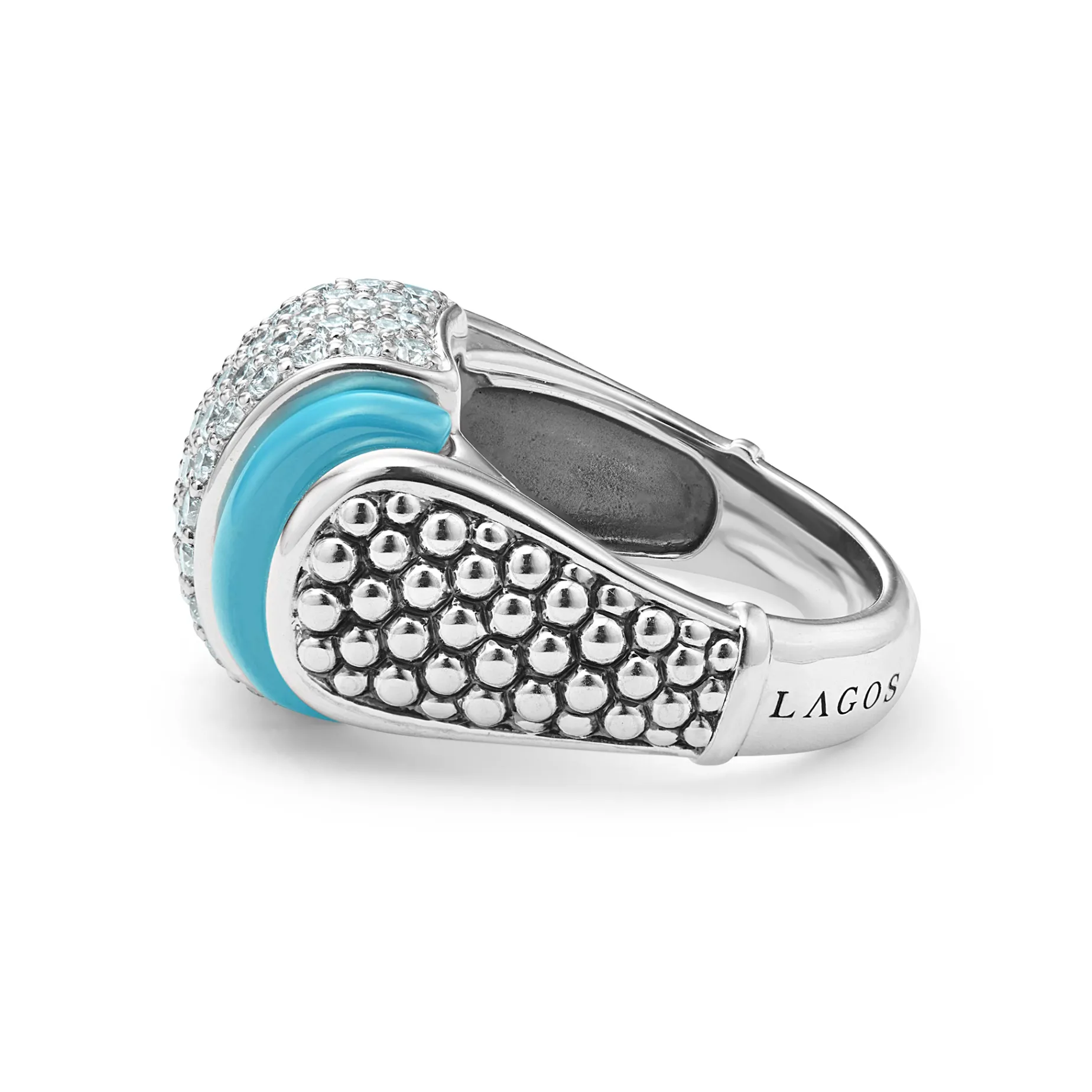 Ceramic Caviar Diamond Statement Ring
