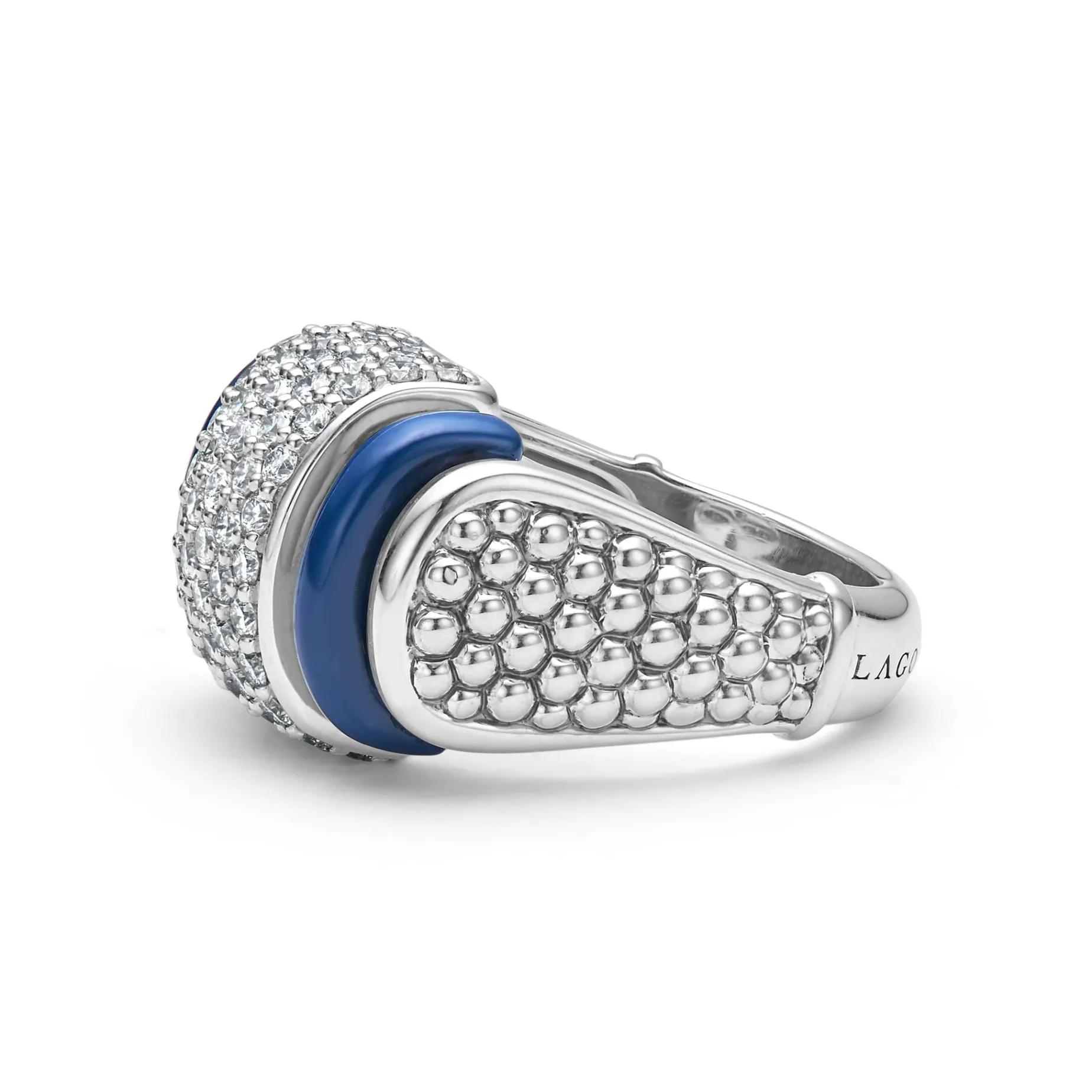 Ceramic Caviar Diamond Statement Ring