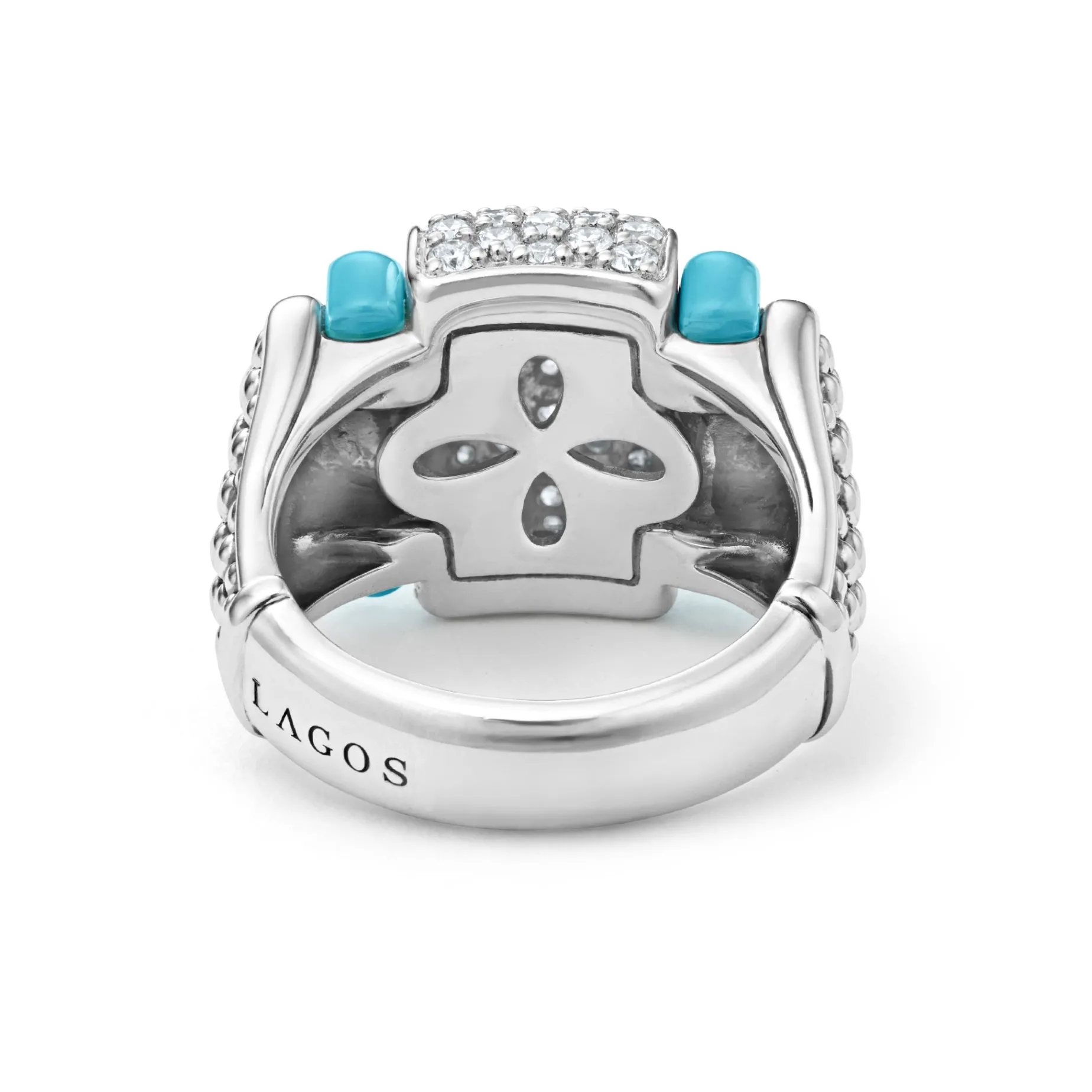 Ceramic Caviar Diamond Statement Ring