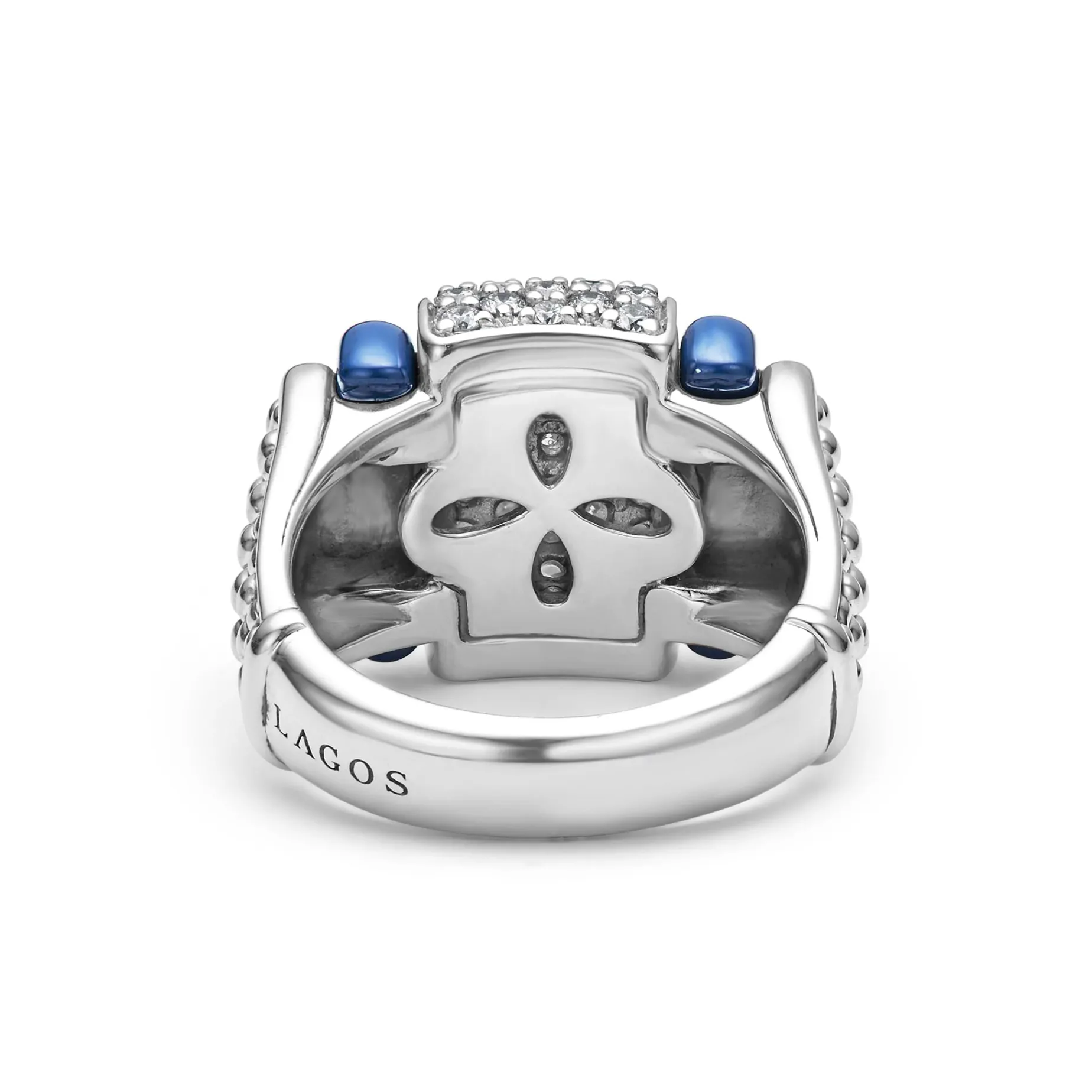 Ceramic Caviar Diamond Statement Ring