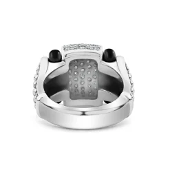 Ceramic Caviar Diamond Statement Ring