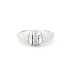 Ceramic Diamond Stacking Ring