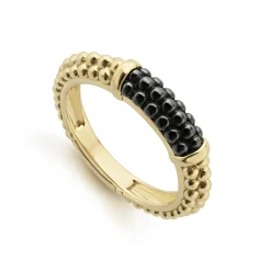 Ceramic 18K Gold Caviar Stacking Ring