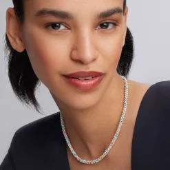 Ceramic Single Bead Station Caviar Necklace
