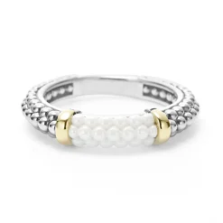 Ceramic Two-Tone Caviar Stacking Ring