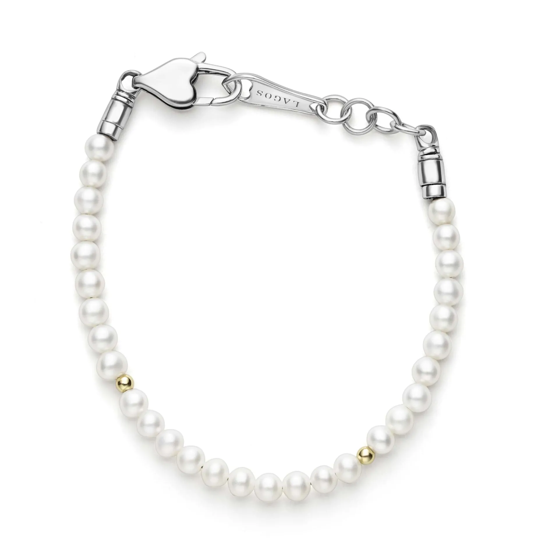 Childs First Gold Station Pearl Bracelet