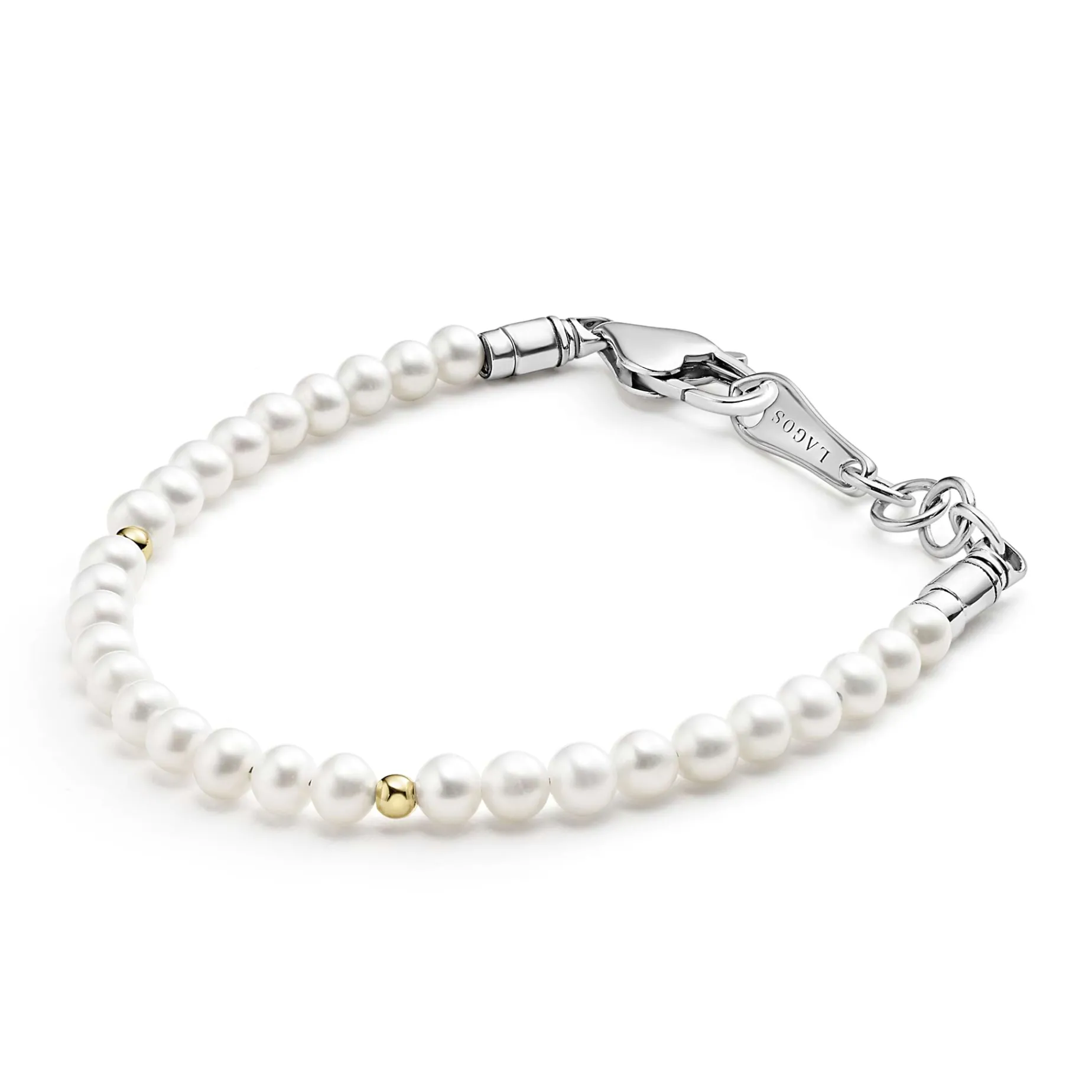 Childs First Gold Station Pearl Bracelet