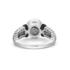 Circle Ceramic Caviar Diamond Ring