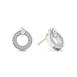 Circle Diamond Stud Earrings