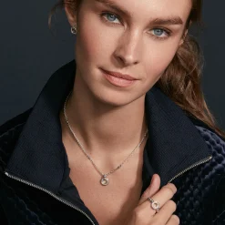 Circle Diamond Stud Earrings