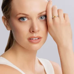 Citrine and Diamond Stacking Ring