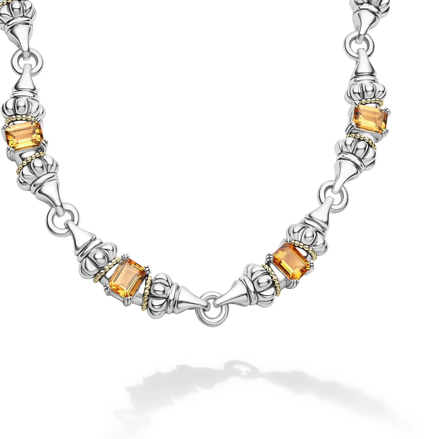 Citrine Caviar Beaded Necklace