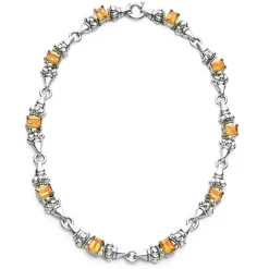 Citrine Caviar Beaded Necklace