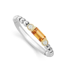 Citrine Stacking Ring with Diamonds