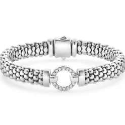 Diamond Circle Caviar Bracelet | 9mm