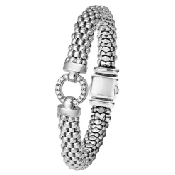 Diamond Circle Caviar Bracelet | 9mm