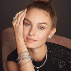 Diamond Circle Caviar Bracelet | 6mm