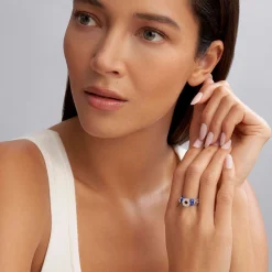 Diamond Circle Caviar Ring
