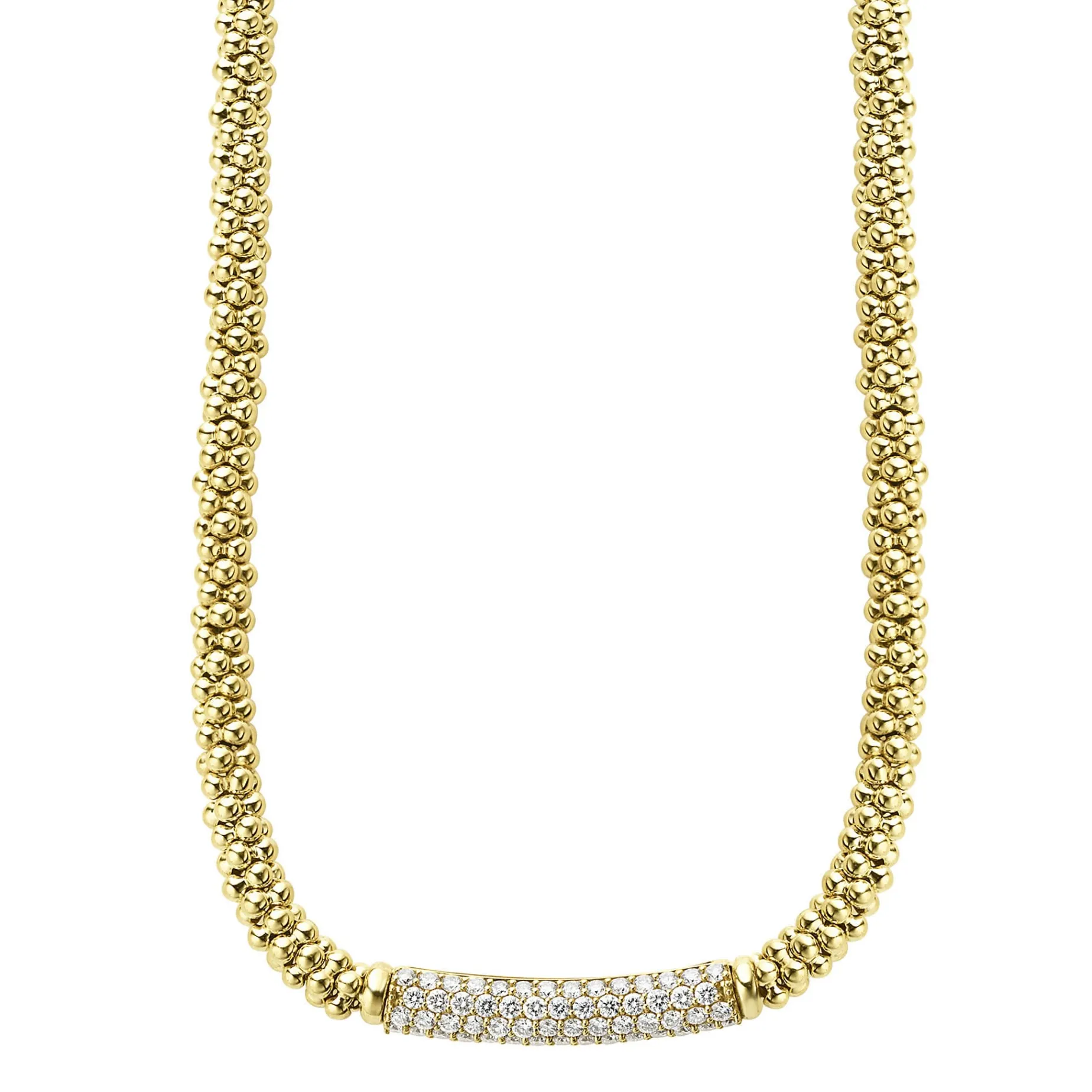Diamond Long Station Caviar Necklace