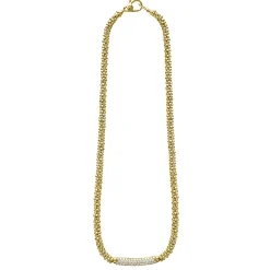 Diamond Long Station Caviar Necklace