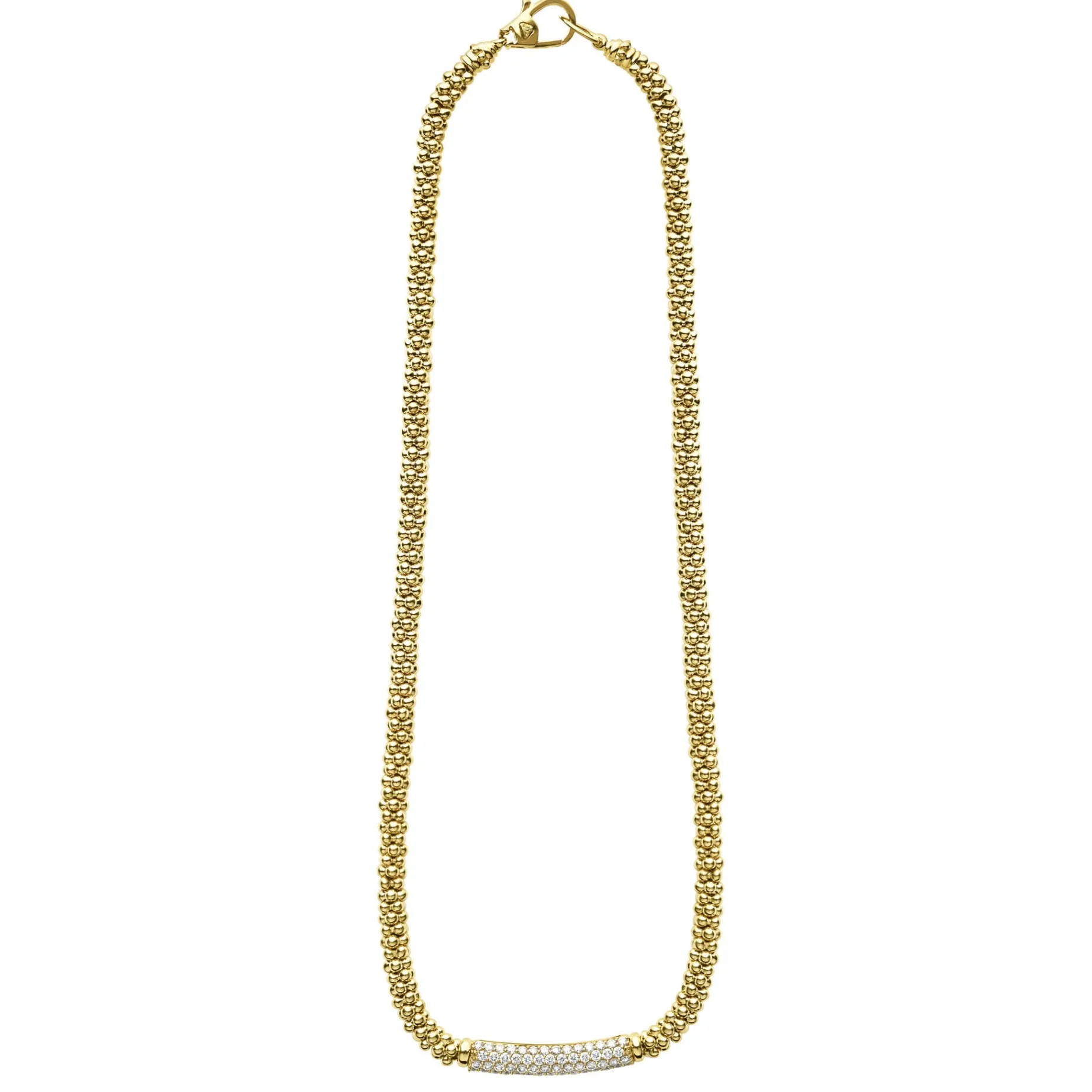 Diamond Long Station Caviar Necklace