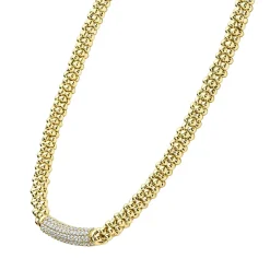Diamond Long Station Caviar Necklace