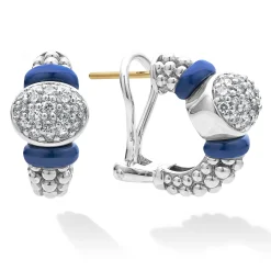 Diamond Oval Ceramic Hoop Earrings