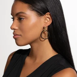 Double Circle 18K Gold Earring Set