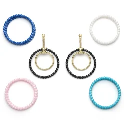 Double Circle 18K Gold Earring Set