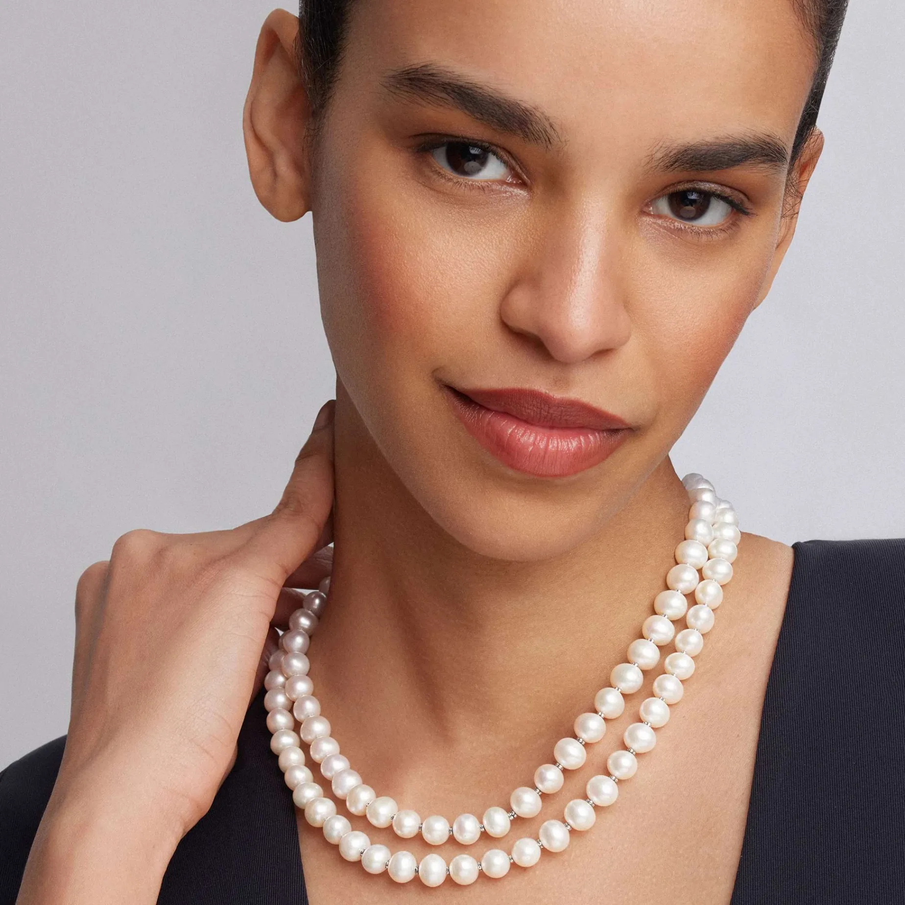 Double Strand Pearl Necklace