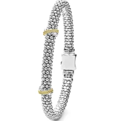 Double X Caviar Diamond Bracelet | 6mm