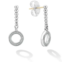Drop Circle Diamond Earrings