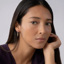 Drop Pyramid Hoop Earrings