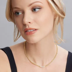 Eight Gold Station Diamond Caviar Necklace | 3mm