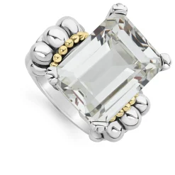 Extra Large Emerald-Cut White Topaz Ring