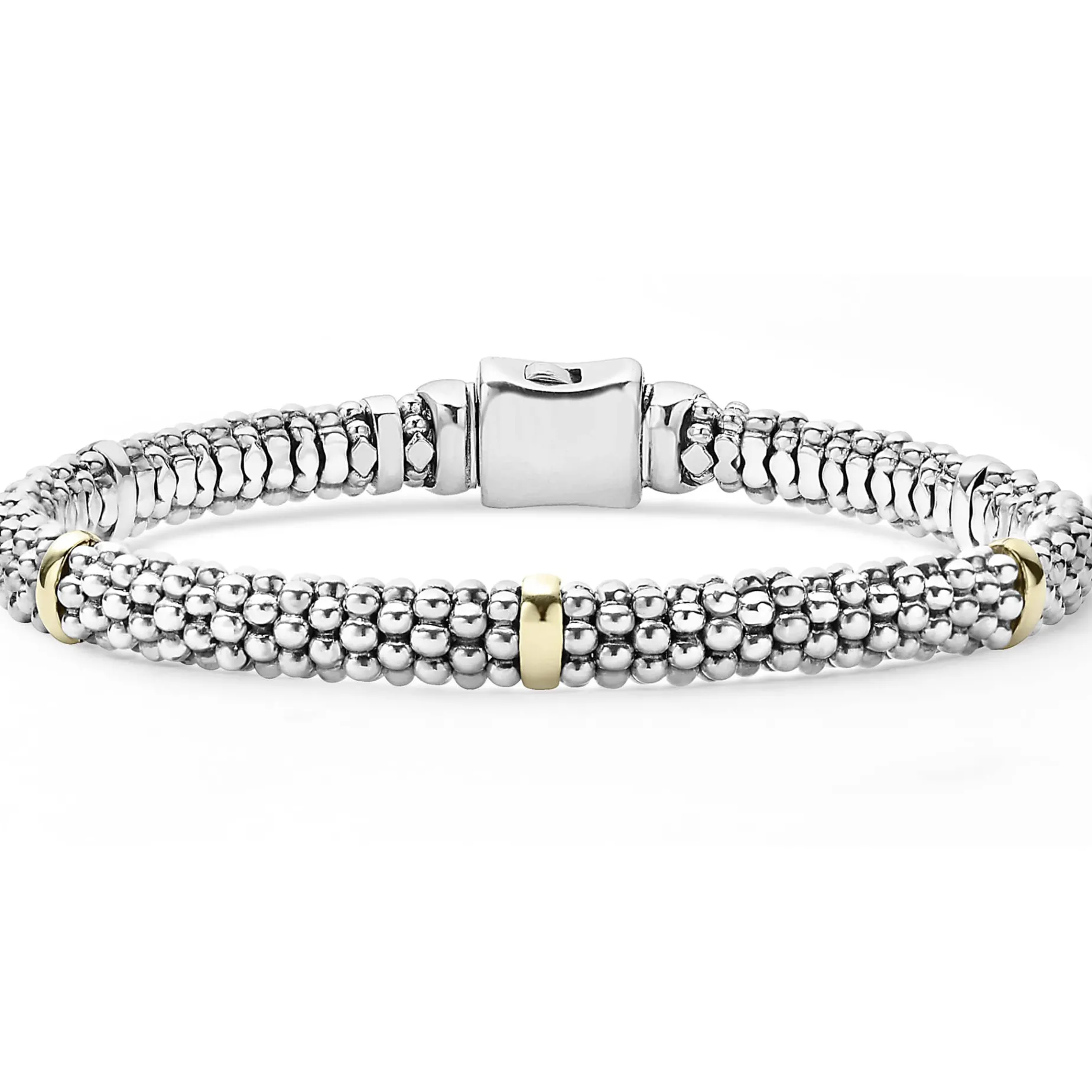 Five Gold Station Caviar Bracelet | 6mm