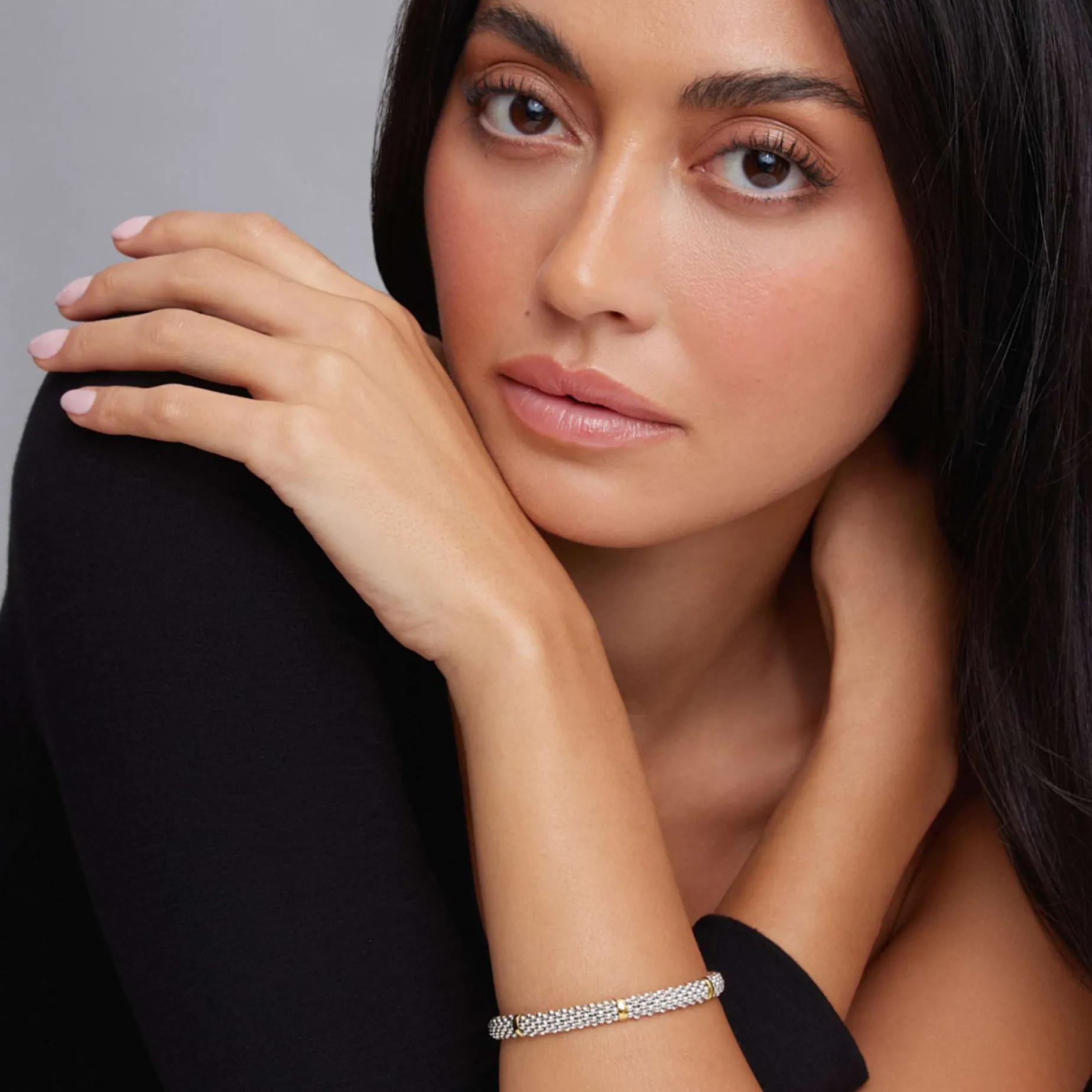 Five Gold Station Caviar Bracelet | 6mm