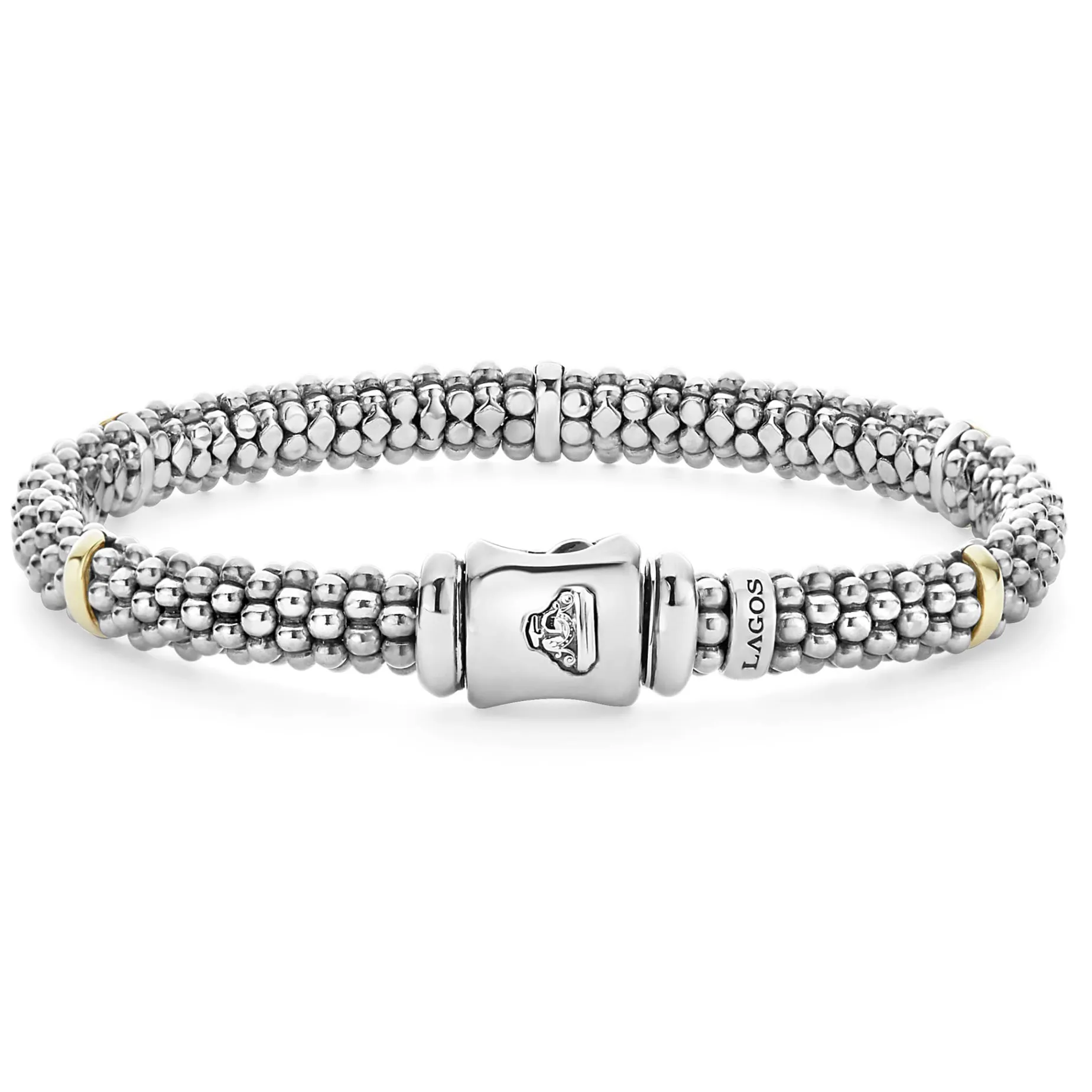 Five Gold Station Caviar Bracelet | 6mm