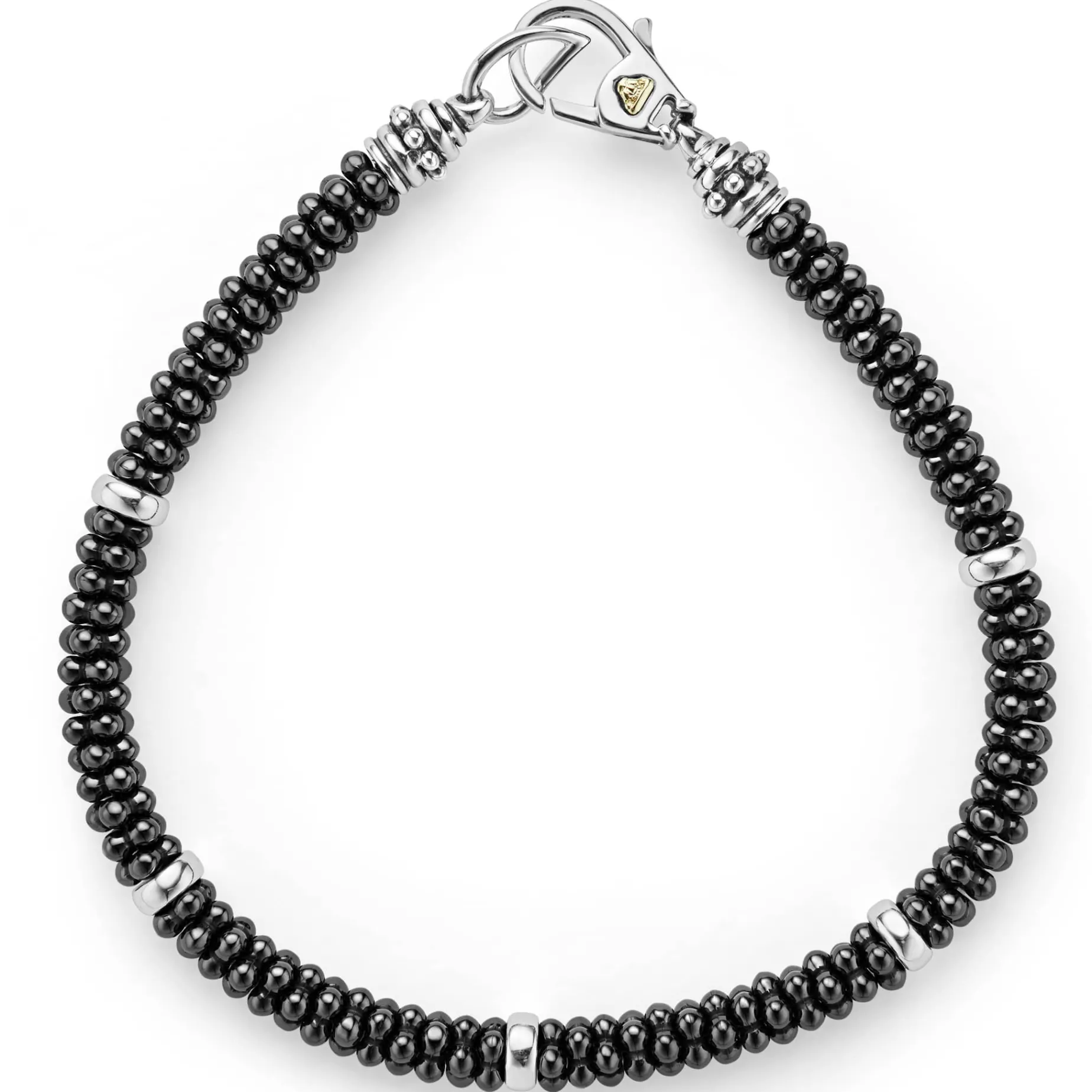 Five Silver Station Ceramic Bracelet | 5mm