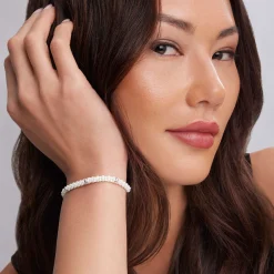 Five Silver Station Ceramic Bracelet | 5mm