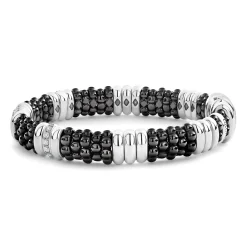 Five Station Ceramic Diamond Bracelet | 9mm