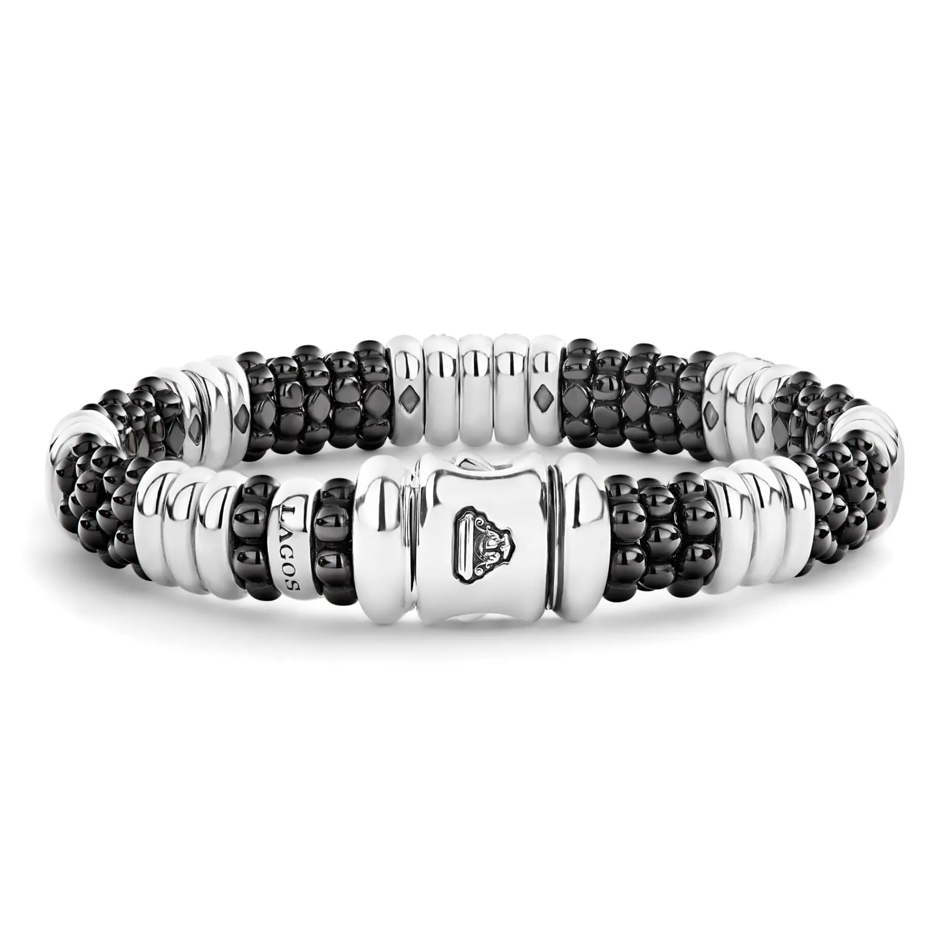 Five Station Ceramic Diamond Bracelet | 9mm
