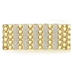 Five Station 18K Gold Diamond Bracelet | 20mm
