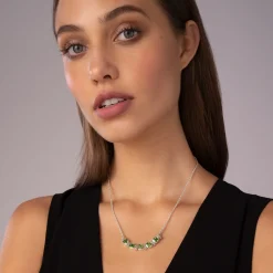 Five Station Peridot Necklace