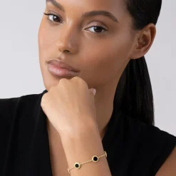 Five Station Round Onyx Bracelet